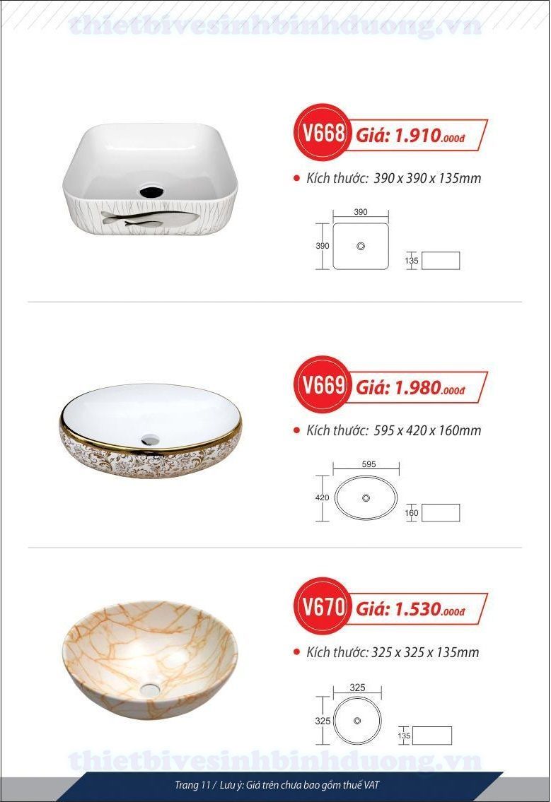 Lavabo cao cấp Vincy V669